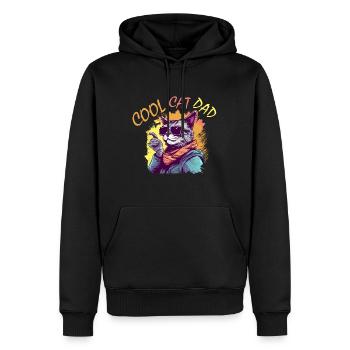 Katzen Papa - Männer Premium Bio Hoodie - Schwarz - Vorne - Nico (187cm)