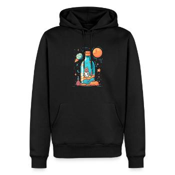 Astronaut Milchstrasse - Männer Premium Bio Hoodie - Schwarz - Vorne - Nico (187cm)