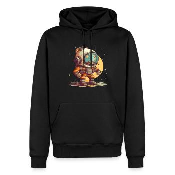 Astronaut - Männer Premium Bio Hoodie - Schwarz - Vorne - Nico (187cm)