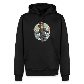 Richard Feynman - Sweat à capuche Premium bio Homme - noir - Devant - Nico (187cm)