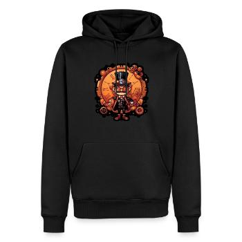 Steampunk Streetwear - Männer Premium Bio Hoodie - Schwarz - Vorne - Nico (187cm)