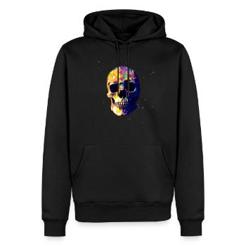 Totenkopf - Männer Premium Bio Hoodie - Schwarz - Vorne - Nico (187cm)
