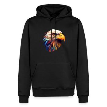 Adler Adlerkopf - Männer Premium Bio Hoodie - Schwarz - Vorne - Nico (187cm)