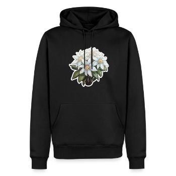 Edelweiss Fleur Plante Montagnes - Sweat à capuche Premium bio Homme - noir - Devant - Nico (187cm)