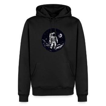 Lune des astronautes - Sweat à capuche Premium bio Homme - noir - Devant - Nico (187cm)