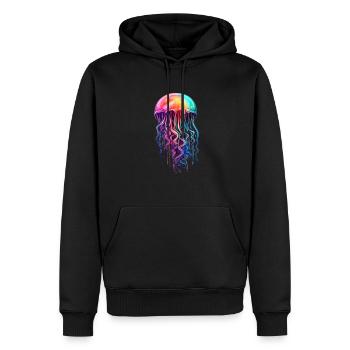 Bunte Qualle - Männer Premium Bio Hoodie - Schwarz - Vorne - Nico (187cm)
