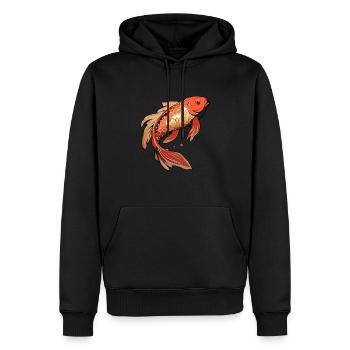 Koi Fish Japanese Carp Pond - Sweat à capuche Premium bio Homme - noir - Devant - Nico (187cm)