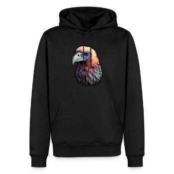 Geier Kopf - Männer Premium Bio Hoodie - Schwarz - Vorne - Nico (187cm)