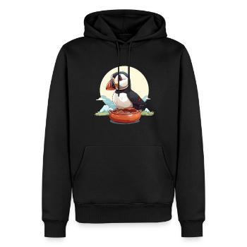 Macareux - Sweat à capuche Premium bio Homme - noir - Devant - Nico (187cm)