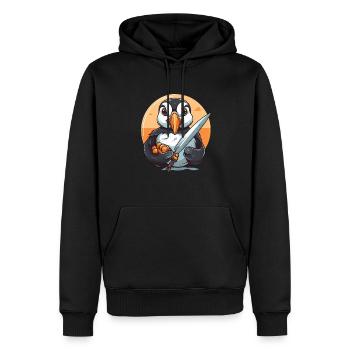 Macareux - Sweat à capuche Premium bio Homme - noir - Devant - Nico (187cm)