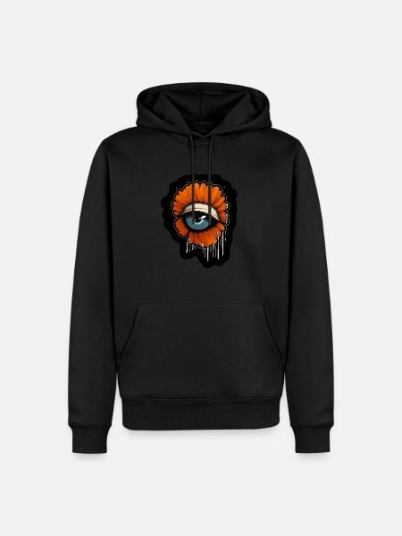 Eye: Orange Flower - Men’s Premium Organic Hoodie - black