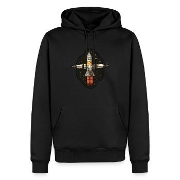 Satellit Raumfahrt - Männer Premium Bio Hoodie - Schwarz - Vorne - Nico (187cm)