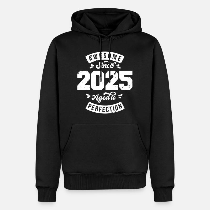 Millésime 2025 anniversaire - rétro 2025 - Sweat à capuche Premium bio Homme - noir