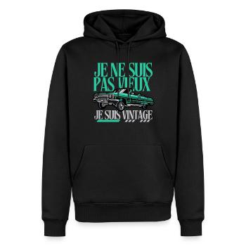 I'm not old I'm vintage - Men’s Premium Organic Hoodie - black - Front - Nico (187cm)