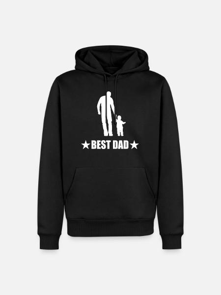 Papa - Männer Premium Bio Hoodie - Schwarz