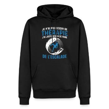 J'ai juste besoin de faire de l'escalade - Sweat à capuche Premium bio Homme - noir - Devant - Nico (187cm)