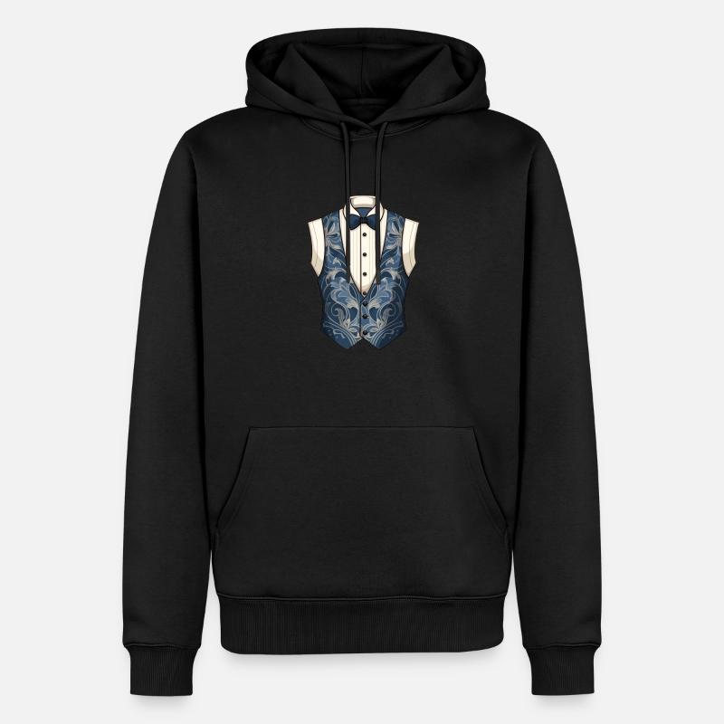 Anzug Ober Kellner Oper Weste - Männer Premium Bio Hoodie - Schwarz