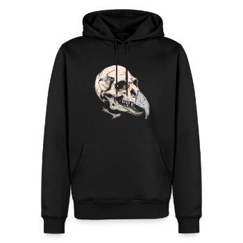 Geier Kopf Skelett - Männer Premium Bio Hoodie - Schwarz - Vorne - Nico (187cm)
