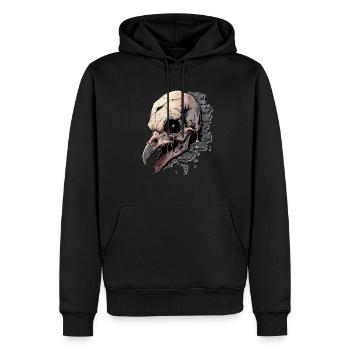 Geier Kopf Skelett - Männer Premium Bio Hoodie - Schwarz - Vorne - Nico (187cm)