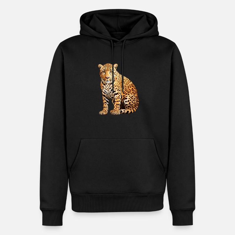 Leopard - Männer Premium Bio Hoodie - Schwarz