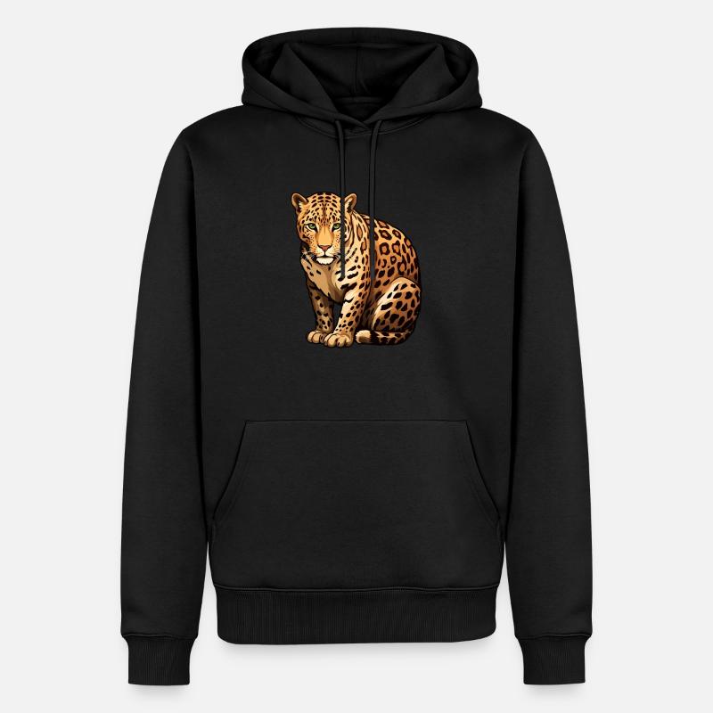 Leopard - Männer Premium Bio Hoodie - Schwarz