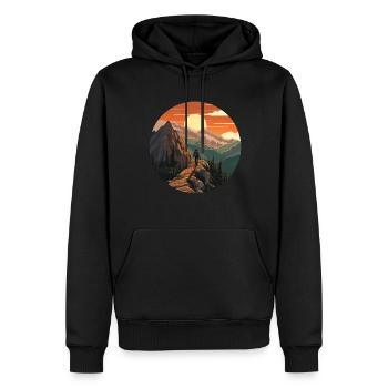 Randonnée Nature Vacances - Sweat à capuche Premium bio Homme - noir - Devant - Nico (187cm)
