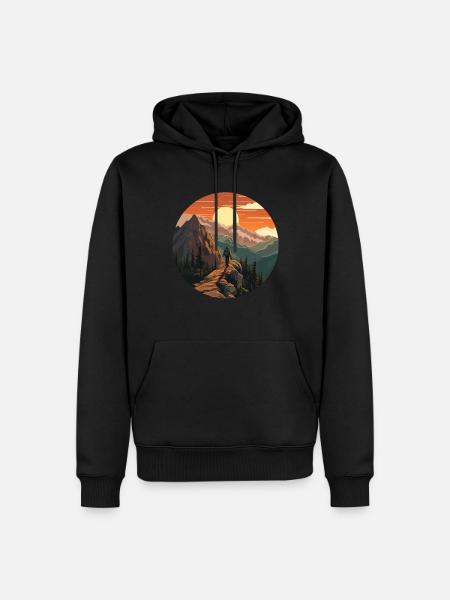 Hiking Nature Holidays - Men’s Premium Organic Hoodie - black