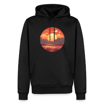 Paysage de canyon du désert - Sweat à capuche Premium bio Homme - noir - Devant - Nico (187cm)