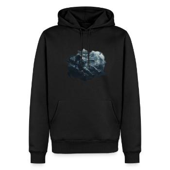Astronaut Weltraum - Männer Premium Bio Hoodie - Schwarz - Vorne - Nico (187cm)