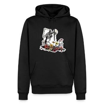 Plant Lover Skeleton Flowers - Men’s Premium Organic Hoodie - black - Front - Nico (187cm)