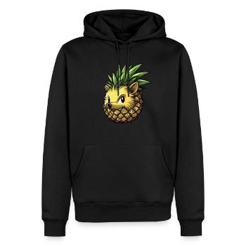 Hérisson ananas - Sweat à capuche Premium bio Homme - noir - Devant - Nico (187cm)