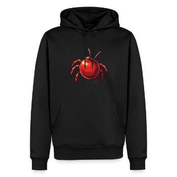 Araignée cerise Araignée cerise - Sweat à capuche Premium bio Homme - noir - Devant - Nico (187cm)