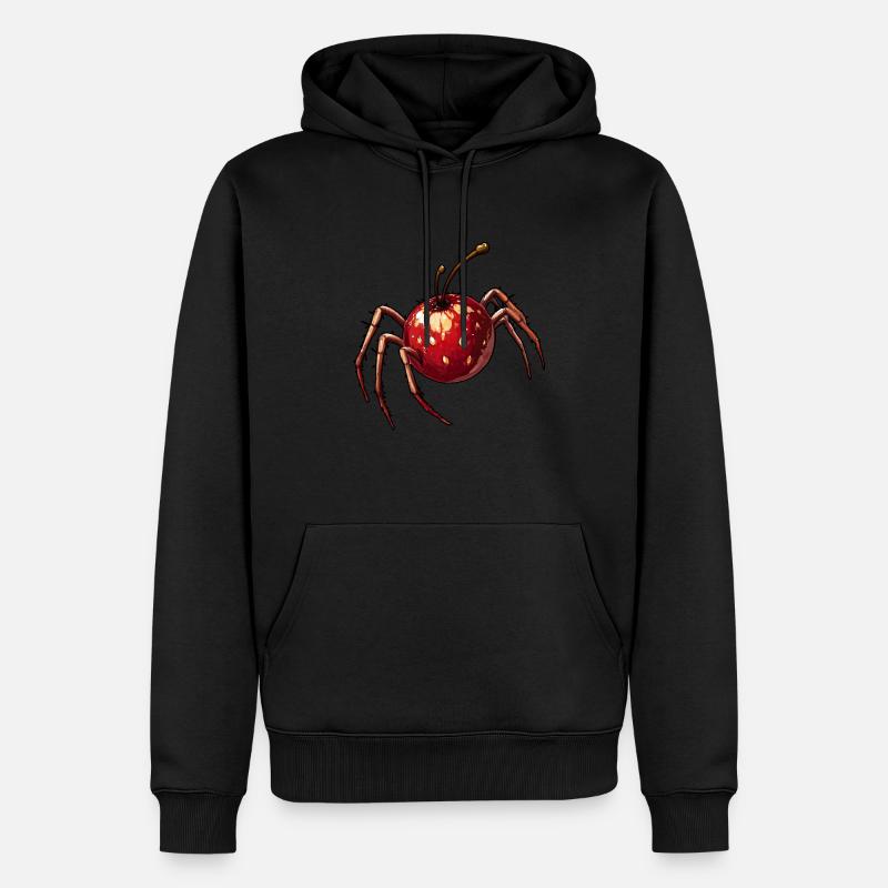 Kirschspinne Kirsche Spinne - Männer Premium Bio Hoodie - Schwarz