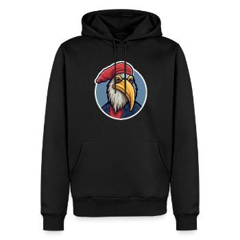 Aigle avec chapeau - Sweat à capuche Premium bio Homme - noir - Devant - Nico (187cm)