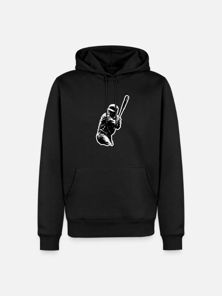 Baseball player black white - Men’s Premium Organic Hoodie - black
