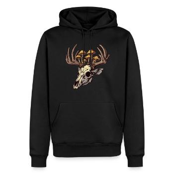 Schädel Pilze Naturmotiv - Männer Premium Bio Hoodie - Schwarz - Vorne - Nico (187cm)