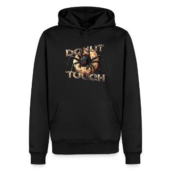 Donut Spider Jeu de mots drôle - Sweat à capuche Premium bio Homme - noir - Devant - Nico (187cm)