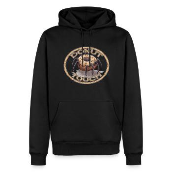 Donut Spider Jeu de mots drôle - Sweat à capuche Premium bio Homme - noir - Devant - Nico (187cm)