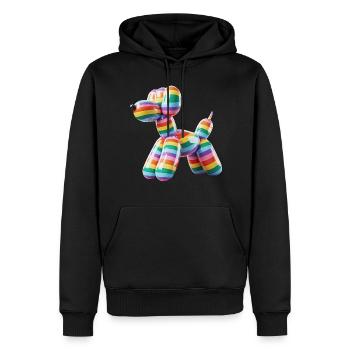 Ballon chien fierté arc-en-ciel drapeau - Sweat à capuche Premium bio Homme - noir - Devant - Nico (187cm)