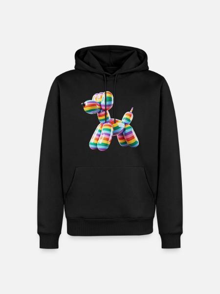 Ballonghund Pride Regnbueflagg - Herre Premium økologisk hoodie - sort