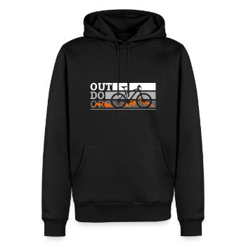 Outdoor by mountain bike - Men’s Premium Organic Hoodie - black - Front - Nico (187cm)