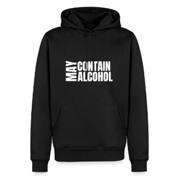 May Contain Alcohol - Men’s Premium Organic Hoodie - black - Front - Nico (187cm)