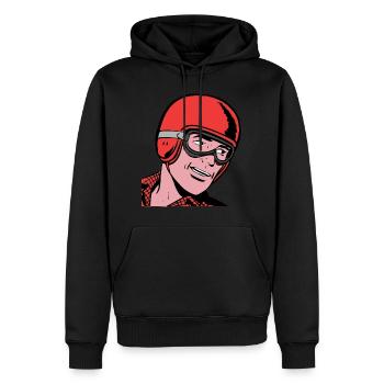 Vintage Treiber Comic - Männer Premium Bio Hoodie - Schwarz - Vorne - Nico (187cm)
