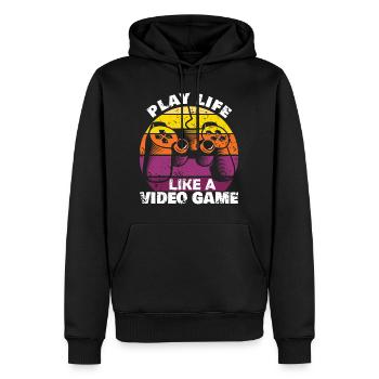 Play Life like a Video Game PC und Konsolengamer - Männer Premium Bio Hoodie - Schwarz - Vorne - Nico (187cm)