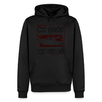 Mon bateau Mes règles - Sweat à capuche Premium bio Homme - noir - Devant - Nico (187cm)