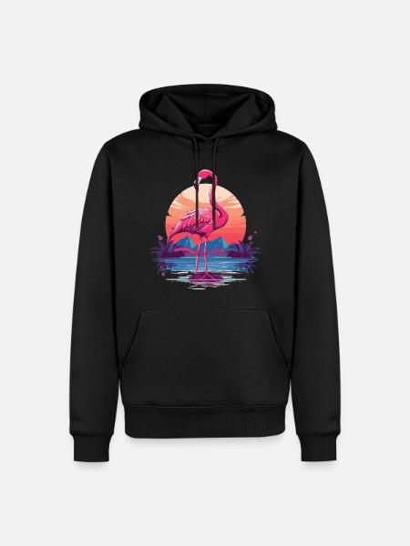Flamant - Sweat à capuche Premium bio Homme - noir