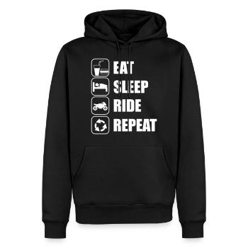 eat sleep ride - Männer Premium Bio Hoodie - Schwarz - Vorne - Nico (187cm)