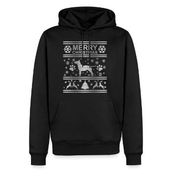 Hund Hässliche Weihnachten Ugly Christmas Sweater - Männer Premium Bio Hoodie - Schwarz - Vorne - Nico (187cm)