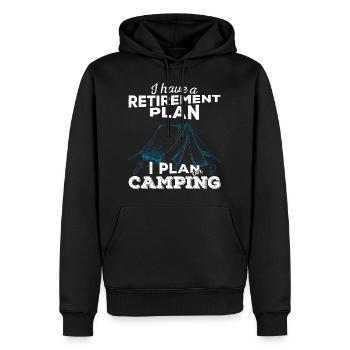 Retirement plan camping (light) - Männer Premium Bio Hoodie - Schwarz - Vorne - Nico (187cm)