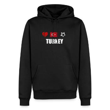 Turkey Football Shirt - Turkey Soccer Jersey - Men’s Premium Organic Hoodie - black - Front - Nico (187cm)